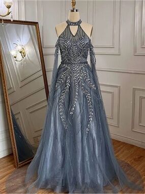 Elegant Blue Evening Gown
